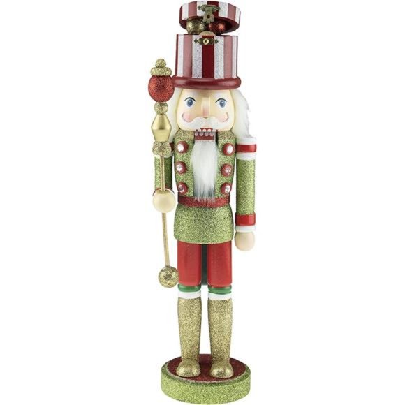 Traditional Wooden Nutcracker, Festive Christmas Decor Ornament 15 Inch - Picture 1 of 7